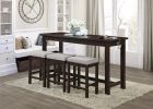 4pc Counter Height Dining Set Espresso Finish Counter Height Table w Drawer Built-in USB Ports Power Outlets and 3 Stools Casual Dining Furniture